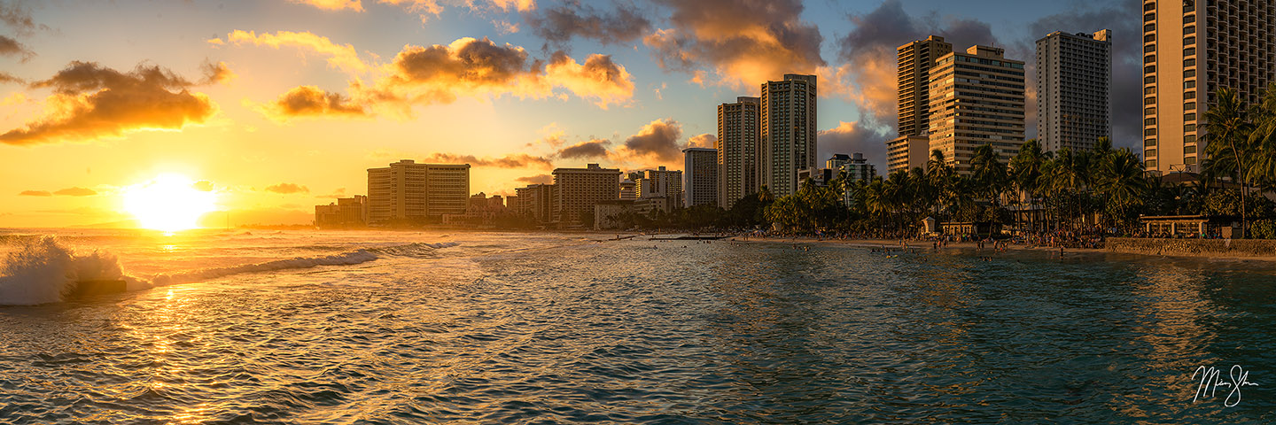 Waikiki Sunset - Waikiki, Honolulu, Oahu, Hawaii