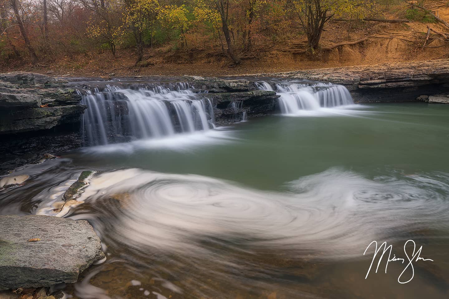 Wakarusa Falls Autumn Colors - Lawrence, Kansas