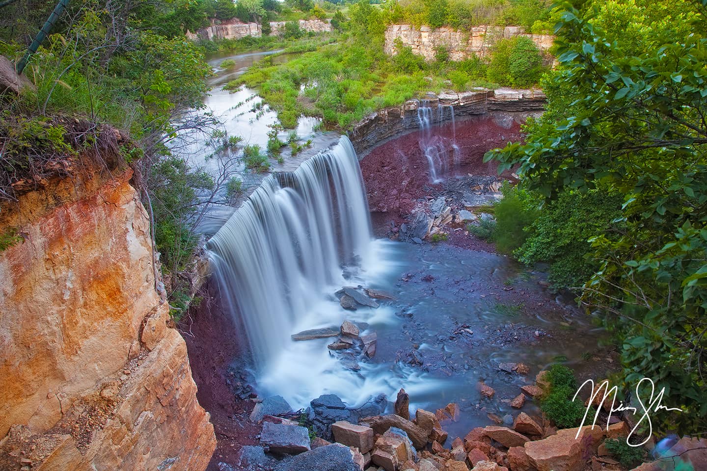 Waterfalls Of Cowley State Fishing Lake - Cowley State Fishing Lake, near Arkansas City, Kansas