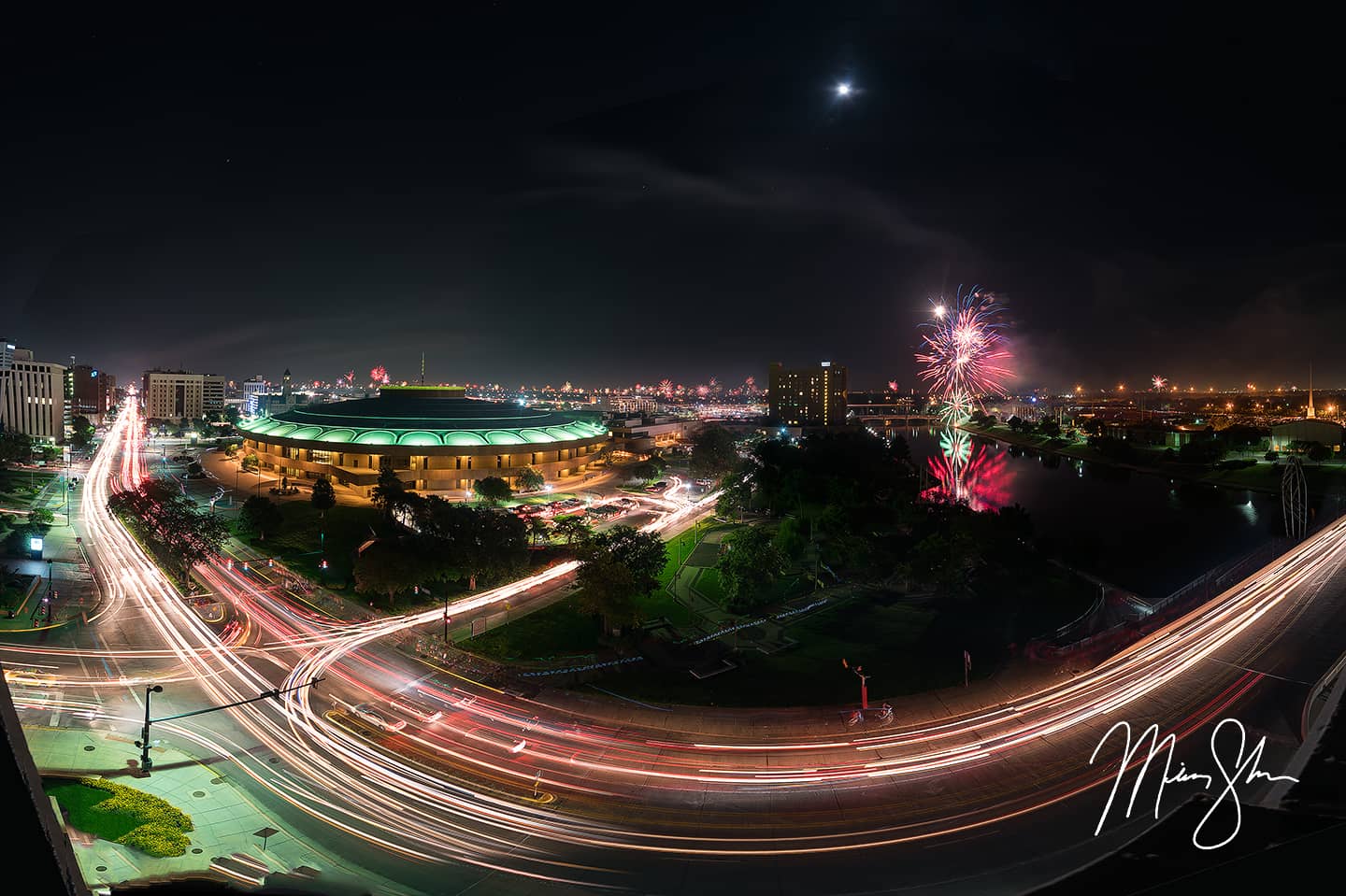 Wichita Independence Day Fireworks Panorama - Wichita, Kansas