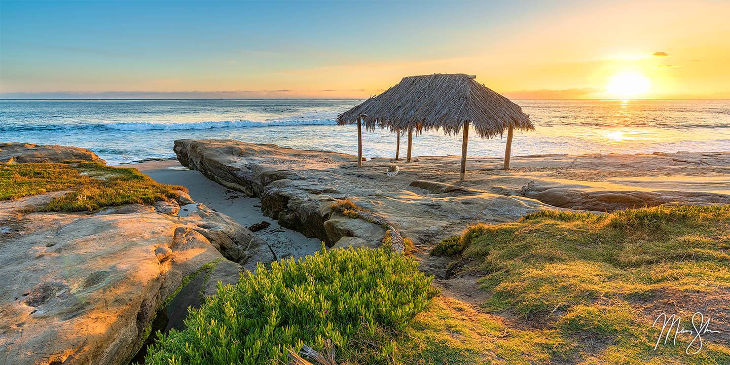 Sunset with the surfers at Windandsea Surf Shack in La Jolla, California.