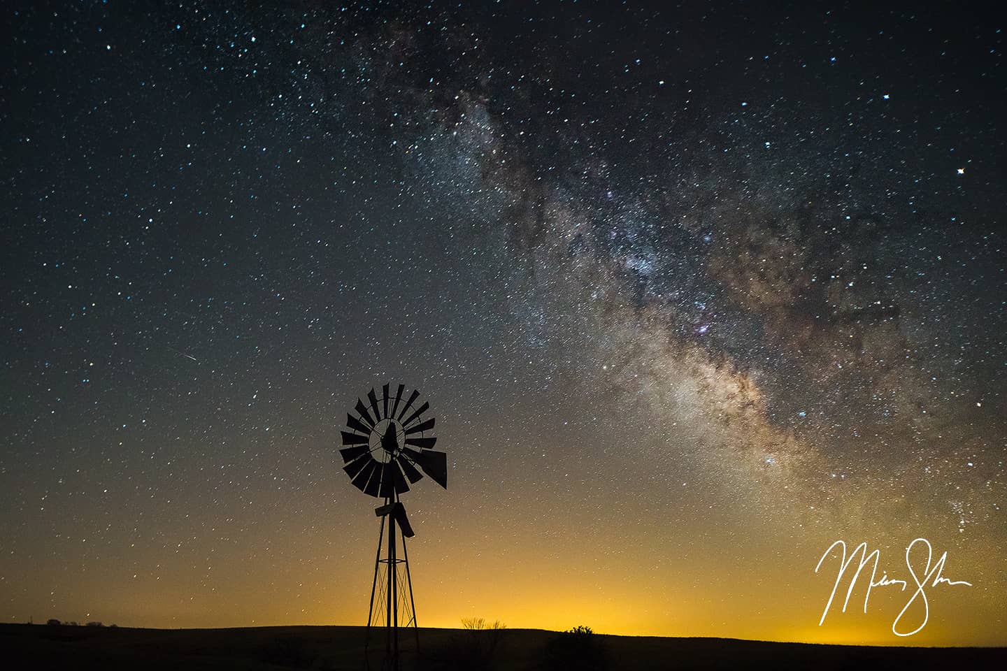 North Central Kansas - Windmill Milky Way
