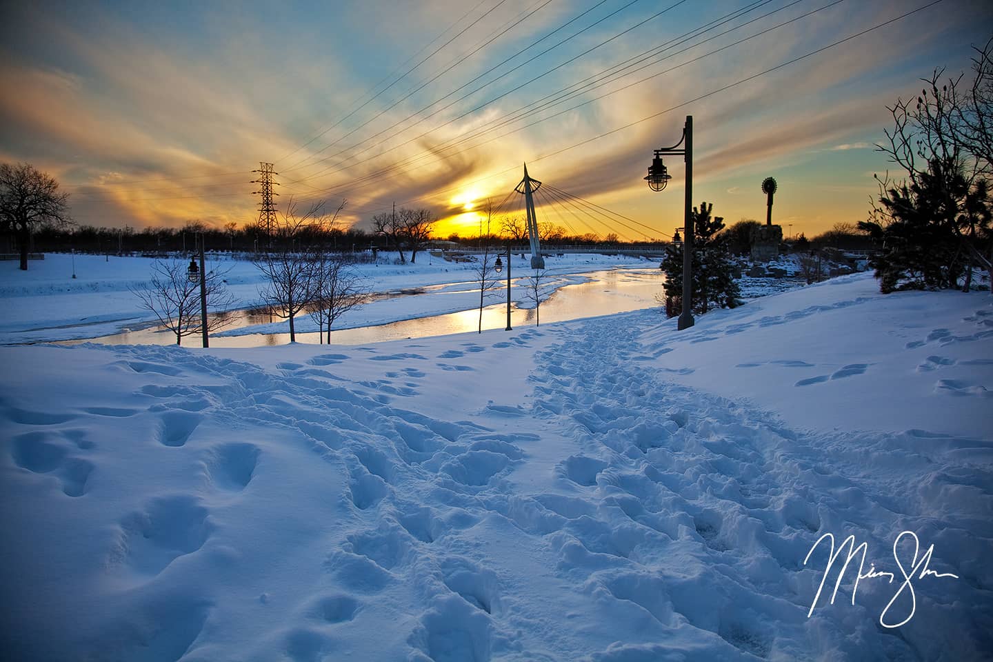 Winter in Wichita - Keeper of the Plains, Wichita, KS