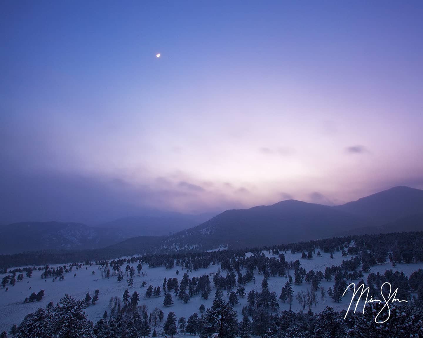 Winter Twilight in Rocky Mountain National Park - Rocky Mountain National Park, Colorado