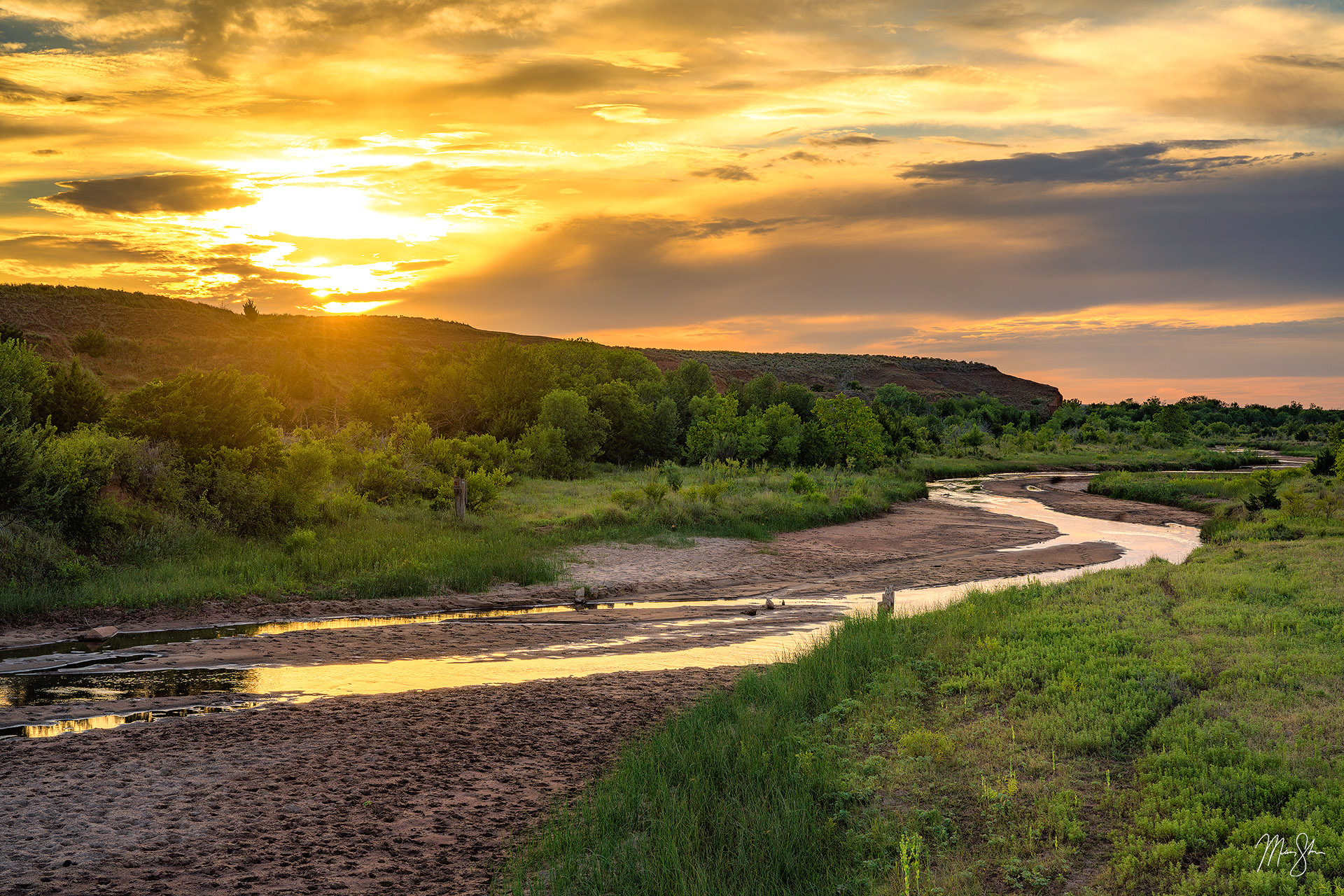 Hackberry Road Sunset Near Hardtner, Kansas Mickey Shannon Photography