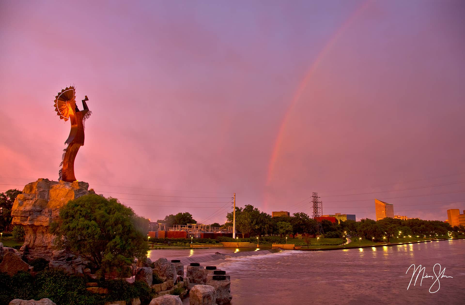 Keeper of the Plains Rainbow Sunset Keeper of the Plains, Wichita