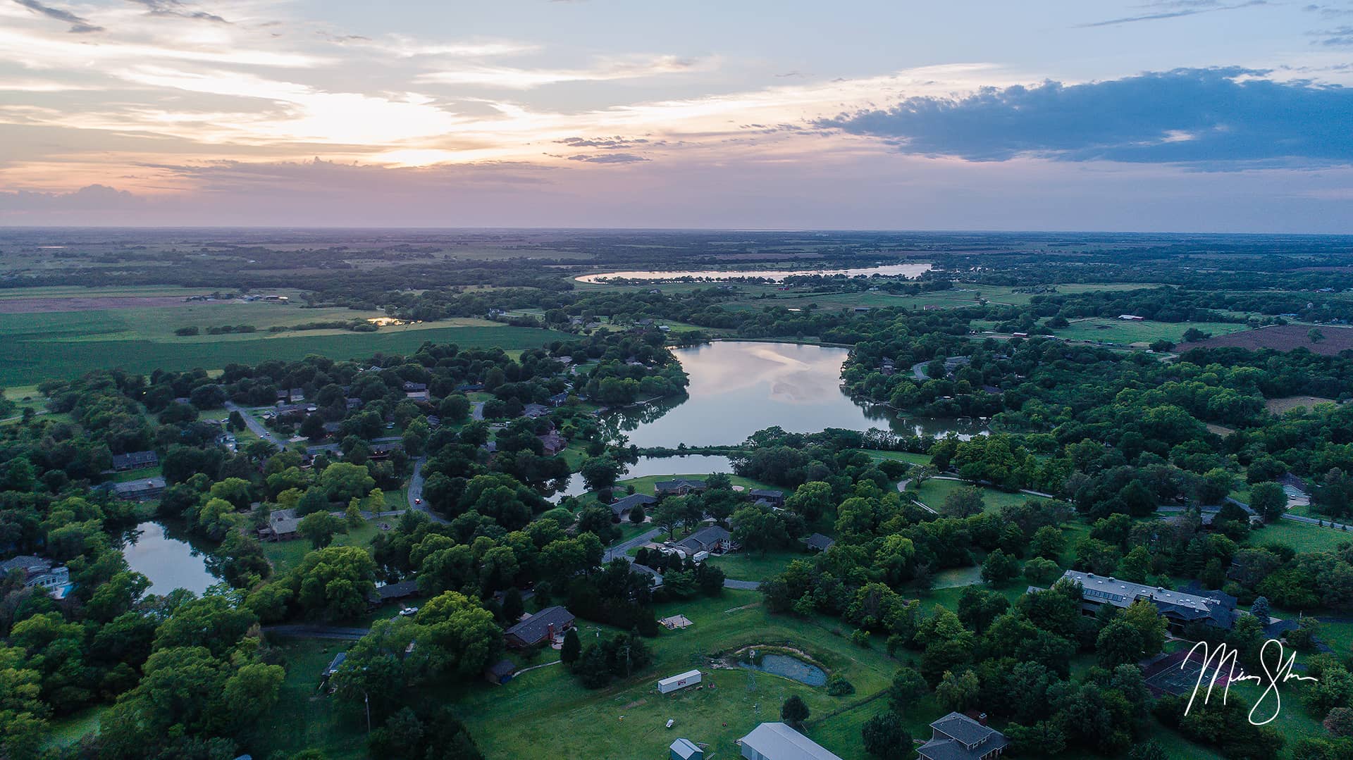 Lake Waltanna and Lake Afton Summer Sunset Lake Waltanna, Kansas
