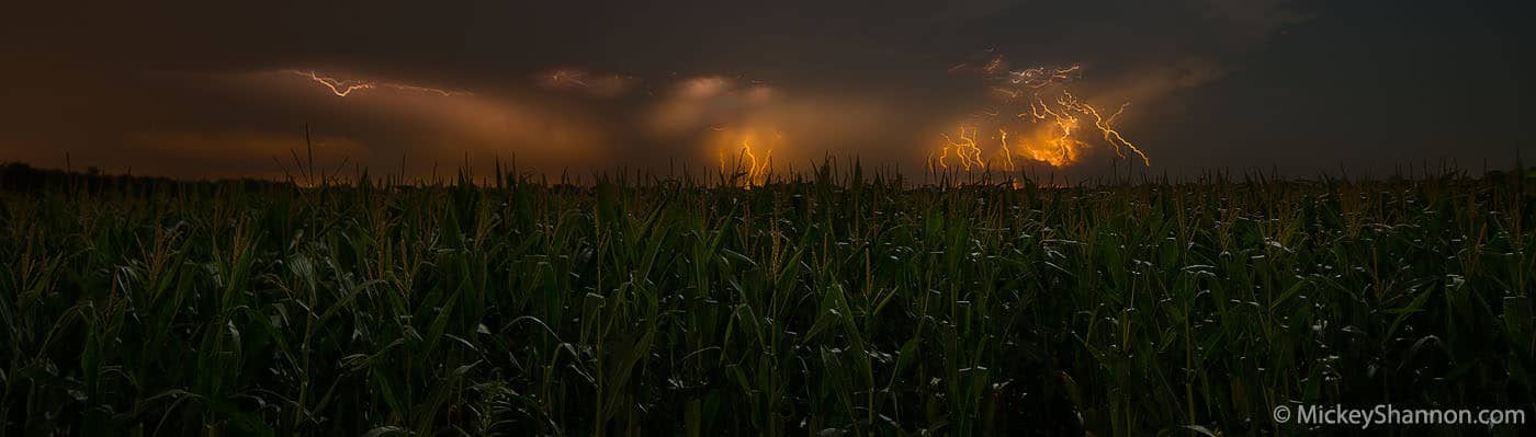 Lightning Corn Panorama | Wichita, Kansas | Mickey Shannon Photography