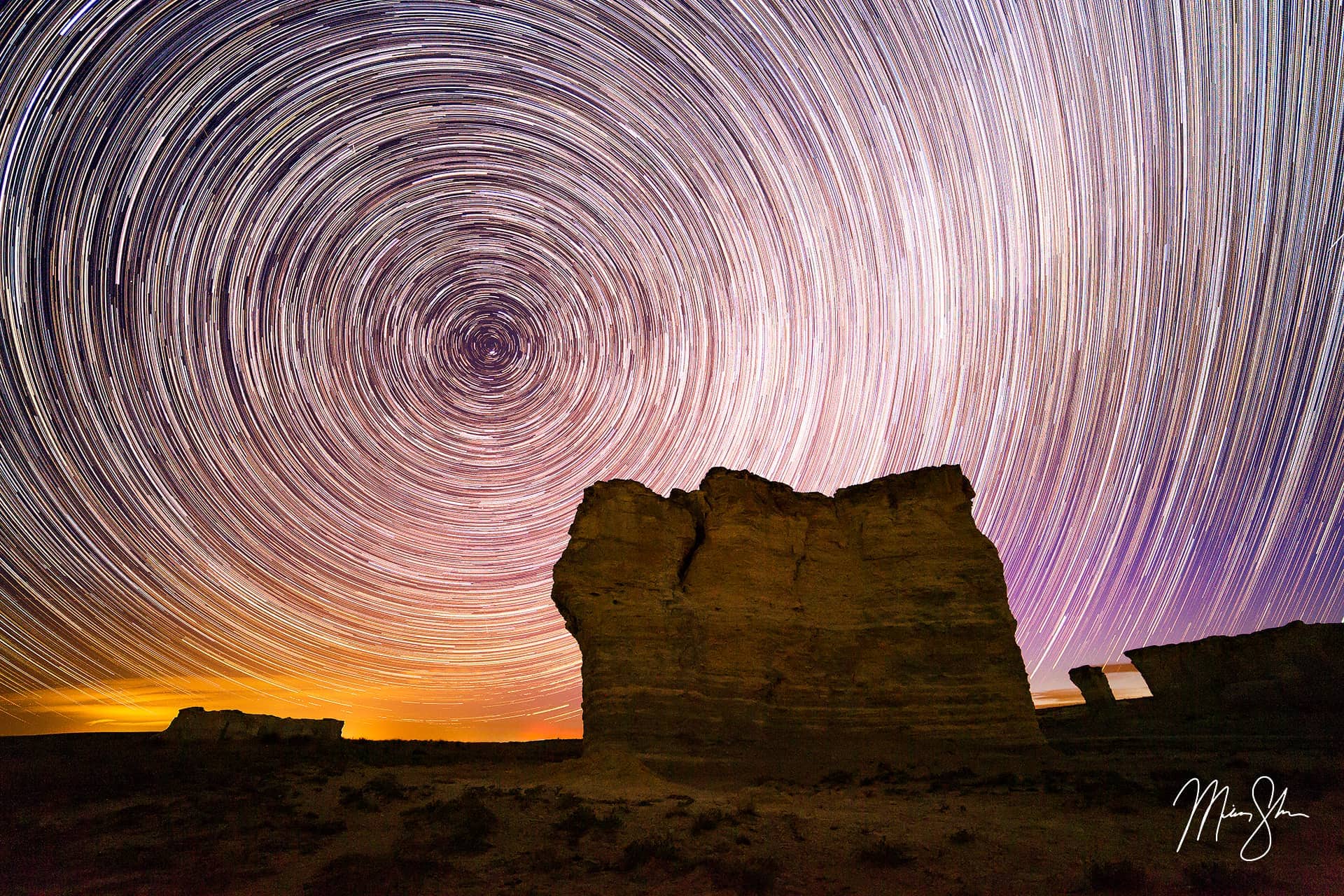Monument Rocks Star Trails Monument Rocks, Kansas Mickey Shannon