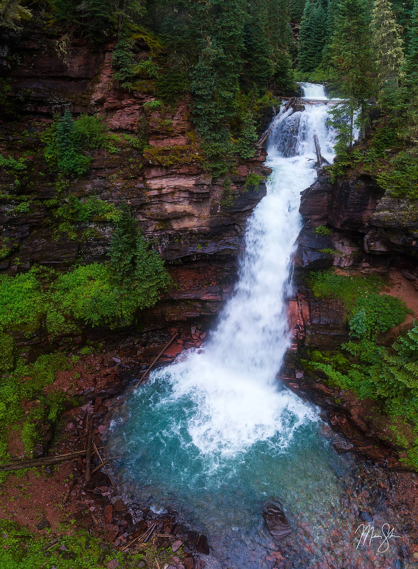 South Mineral Creek Falls From Above South Fork Mineral Creek Falls
