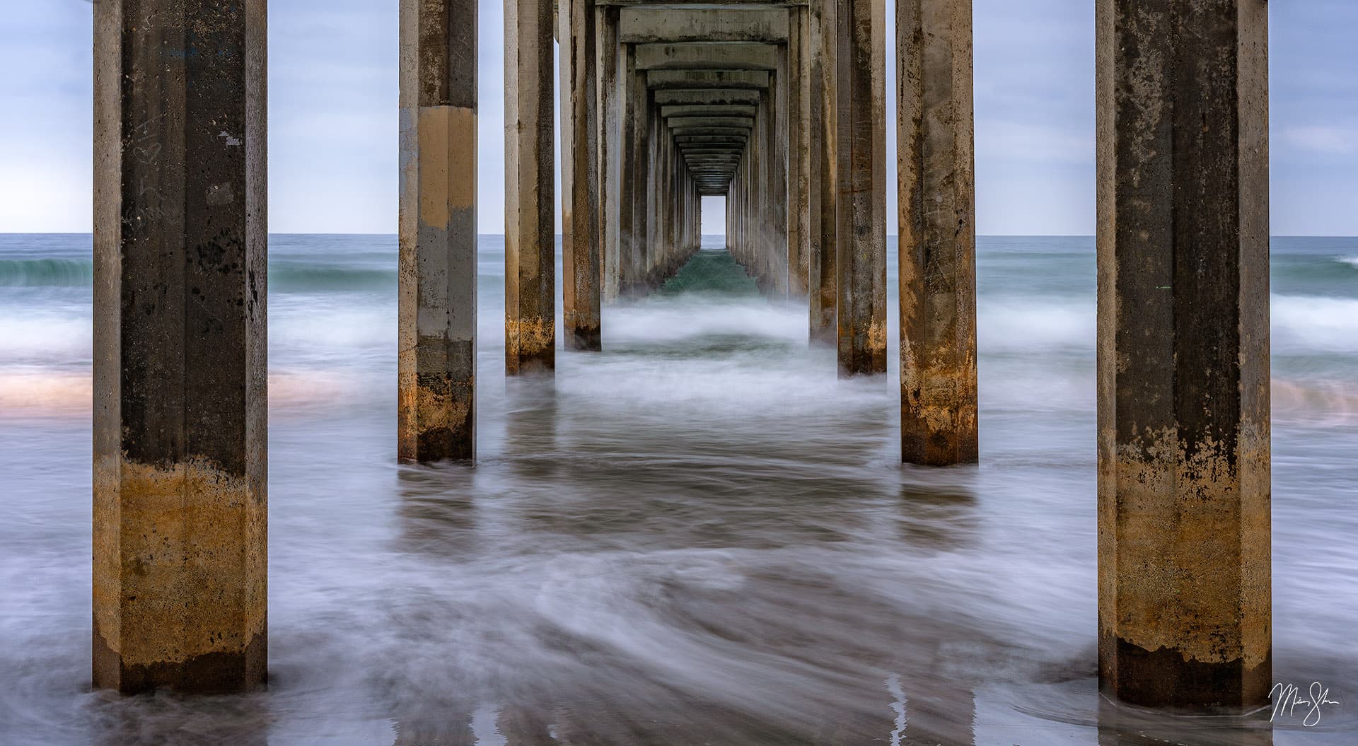 A dreamy and moody atmosphere at La Jolla's famous Scripps Pier.