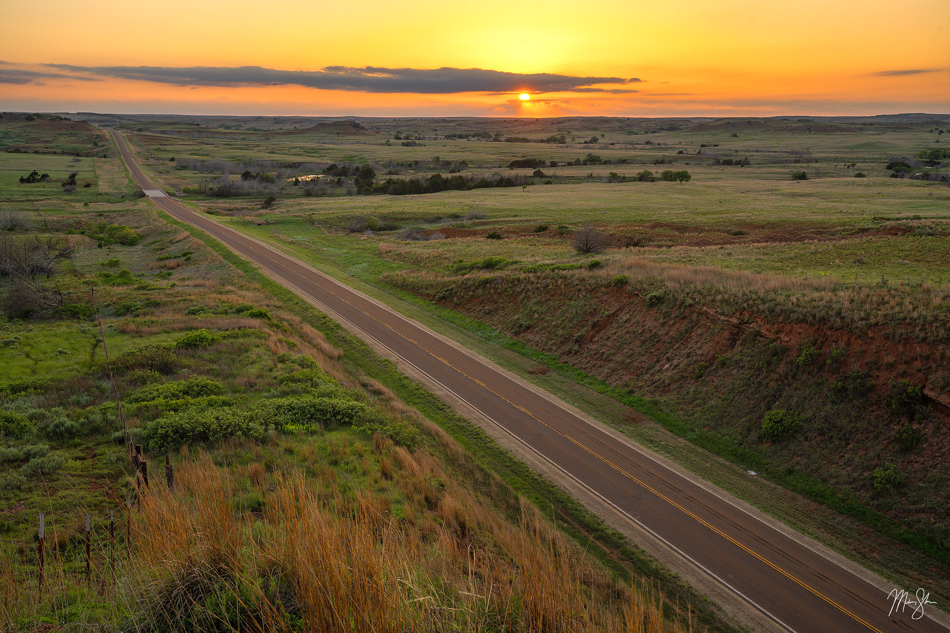 Spring Sunset in the Gypsum Hills Medicine Lodge, Kansas Mickey